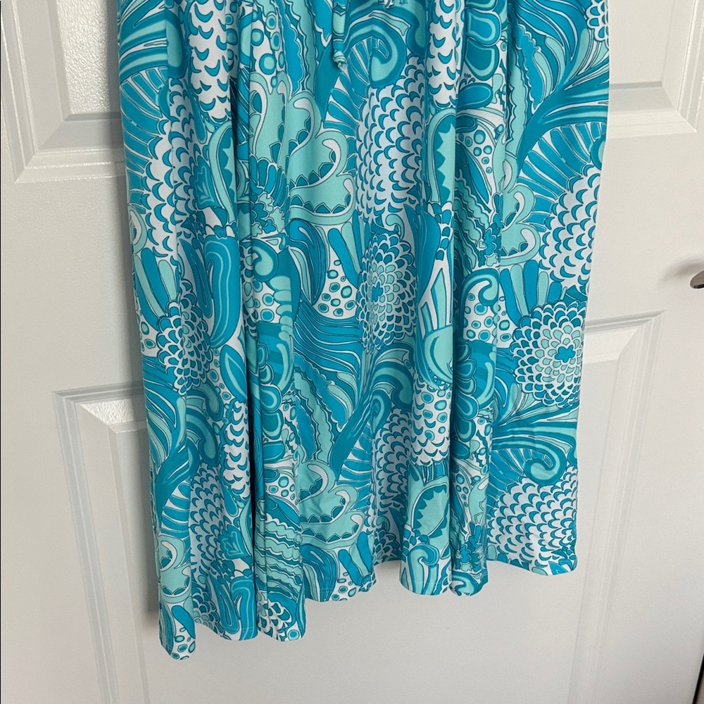 Jude Connally aqua blue and White Sleeveless Dress - Picture 5 of 7